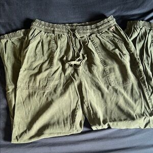 PINK by Victorias Secret Drawstring Olive Green Utility Pants